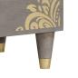 Preview: TV-Schränk Grau und Gold 80 x 33.5 x 46 cm Massivholz Mango