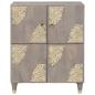 Preview: Sideboard Grau und Gold 60 x 33 x 75 cm Massivholz Mango