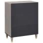 Preview: Sideboard Grau und Gold 60 x 33 x 75 cm Massivholz Mango