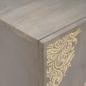 Preview: Sideboard Grau und Gold 60 x 33 x 75 cm Massivholz Mango