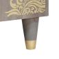 Preview: Sideboard Grau und Gold 60 x 33 x 75 cm Massivholz Mango