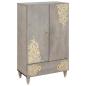 Preview: ARDEBO.de - Hochboard Grau und Gold 60 x 33.5 x 100 cm Massivholz Mango