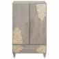 Preview: Hochboard Grau und Gold 60 x 33.5 x 100 cm Massivholz Mango