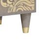 Preview: Hochboard Grau und Gold 60 x 33.5 x 100 cm Massivholz Mango