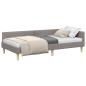 Preview: Eckbettgestell Taupe 80 x 200 cm Stoff und Werkstoffholz