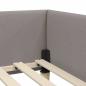 Preview: Eckbettgestell Taupe 80 x 200 cm Stoff und Werkstoffholz