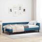 Preview: ARDEBO.de - Eckbettgestell Blau 80 x 200 cm Samt und Engineered Holz