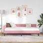 Preview: Eckbettgestell Rosa 90 x 190 cm Samt und Engineered Holz