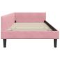 Preview: Eckbettgestell Rosa 90 x 190 cm Samt und Engineered Holz