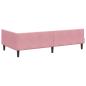 Preview: Eckbettgestell Rosa 90 x 190 cm Samt und Engineered Holz