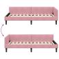 Preview: Eckbettgestell Rosa 90 x 190 cm Samt und Engineered Holz