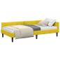 Preview: Eckbettgestell Gelb 90 x 200 cm Samt und Engineered Holz