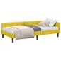 Preview: Eckbettgestell Gelb 100 x 200 cm Samt und Engineered Holz
