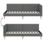 Preview: Eckbettgestell Sonstiges mit Kopfteil Dunkelgrau 80 x 200 cm