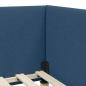 Preview: Eckbettgestell Blau 100 x 200 cm Stoff und beschichtetes Holz