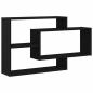 Preview: Wandregal Eiche Schwarz 104x20x58,5 cm Holzwerkstoff