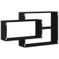 Preview: Wandregal Eiche Schwarz 104x20x58,5 cm Holzwerkstoff