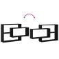 Preview: Wandregal Eiche Schwarz 104x20x58,5 cm Holzwerkstoff