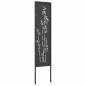 Preview: ARDEBO.de - Garten Sichtschutz-Leinwand Floral Schwarz 32 x 140 cm