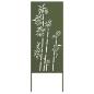 Preview: Garten Sichtschutz-Leinwand Floral Olivgrün 50 x 140 cm