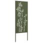 Preview: Garten Sichtschutz-Leinwand Floral Olivgrün 50 x 140 cm