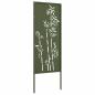 Preview: Garten Sichtschutz-Leinwand Floral Olivgrün 50 x 140 cm