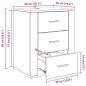 Preview: Nachttisch Eiche handwerklich 50 x 36 x 60 cm Holzwerkstoff