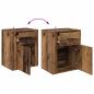 Preview: Nachttisch mit Schubladen Altholz 50 x 36 x 60 cm Holzwerkstoff