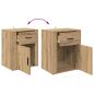 Preview: Nachttisch Eiche handwerklich 50 x 36 x 60 cm Holzwerkstoff