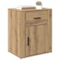 Preview: Nachttisch Eiche handwerklich 50 x 36 x 60 cm Holzwerkstoff