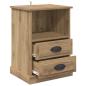 Preview: Nachttisch Eiche handwerklich 43 x 36 x 60 cm Holzwerkstoff