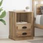 Preview: ARDEBO.de - Nachttisch 2 pcs Eiche handwerklich 43 x 36 x 60 cm