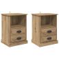 Preview: Nachttisch 2 pcs Eiche handwerklich 43 x 36 x 60 cm