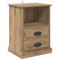 Preview: Nachttisch 2 pcs Eiche handwerklich 43 x 36 x 60 cm