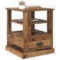 Preview: Nachttisch mit Schubladen Altholz 50 x 50 x 60 cm Holzwerkstoff