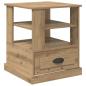 Preview: Nachttisch Eiche handwerklich 50 x 50 x 60 cm Holzwerkstoff