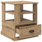 Preview: Nachttisch Eiche handwerklich 50 x 50 x 60 cm Holzwerkstoff