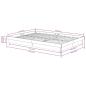 Preview: Massivholzbett Grau 135x190 cm