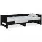 Preview: Ausziehbares Tagesbett Schwarz Massivholz Kiefer 2x(80x200) cm