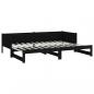 Preview: Ausziehbares Tagesbett Schwarz Massivholz Kiefer 2x(80x200) cm