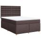 Preview: Boxspringbett mit Matratze Dunkelbraun 160x200 cm Stoff