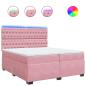 Preview: Boxspringbett mit Matratze Rosa 200x200 cm Samt