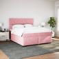 Preview: Boxspringbett mit Matratze Rosa 200x200 cm Samt