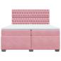 Preview: Boxspringbett mit Matratze Rosa 200x200 cm Samt