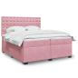 Preview: ARDEBO.de - Boxspringbett mit Matratze Rosa 200x200 cm Samt