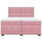 Preview: Boxspringbett mit Matratze Rosa 200x200 cm Samt