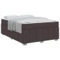 Preview: Bettgestell mit Matratze Dunkelbraun 160 x 200 cm Stoff