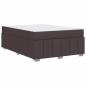 Preview: Bettgestell mit Matratze Dunkelbraun 160 x 200 cm Stoff