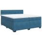 Preview: Boxspringbett mit Matratze Blau 200x200 cm Samt