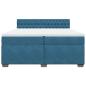 Preview: Boxspringbett mit Matratze Blau 200x200 cm Samt